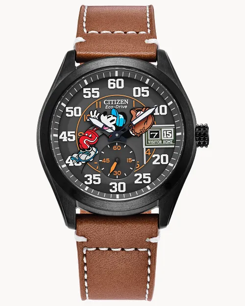 Batter's up Mickey Brown Dial Leather Strap BV1089-05W | CITIZEN Batter's up Mickey Brown Dial Leather Strap BV1089-05W | CITIZEN